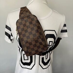 Louis Vuitton Brown Checkered Crossbody Bag